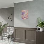 Abstract Swirl Poster - Peach & Lavender Fluid Art Rolled Wall Print