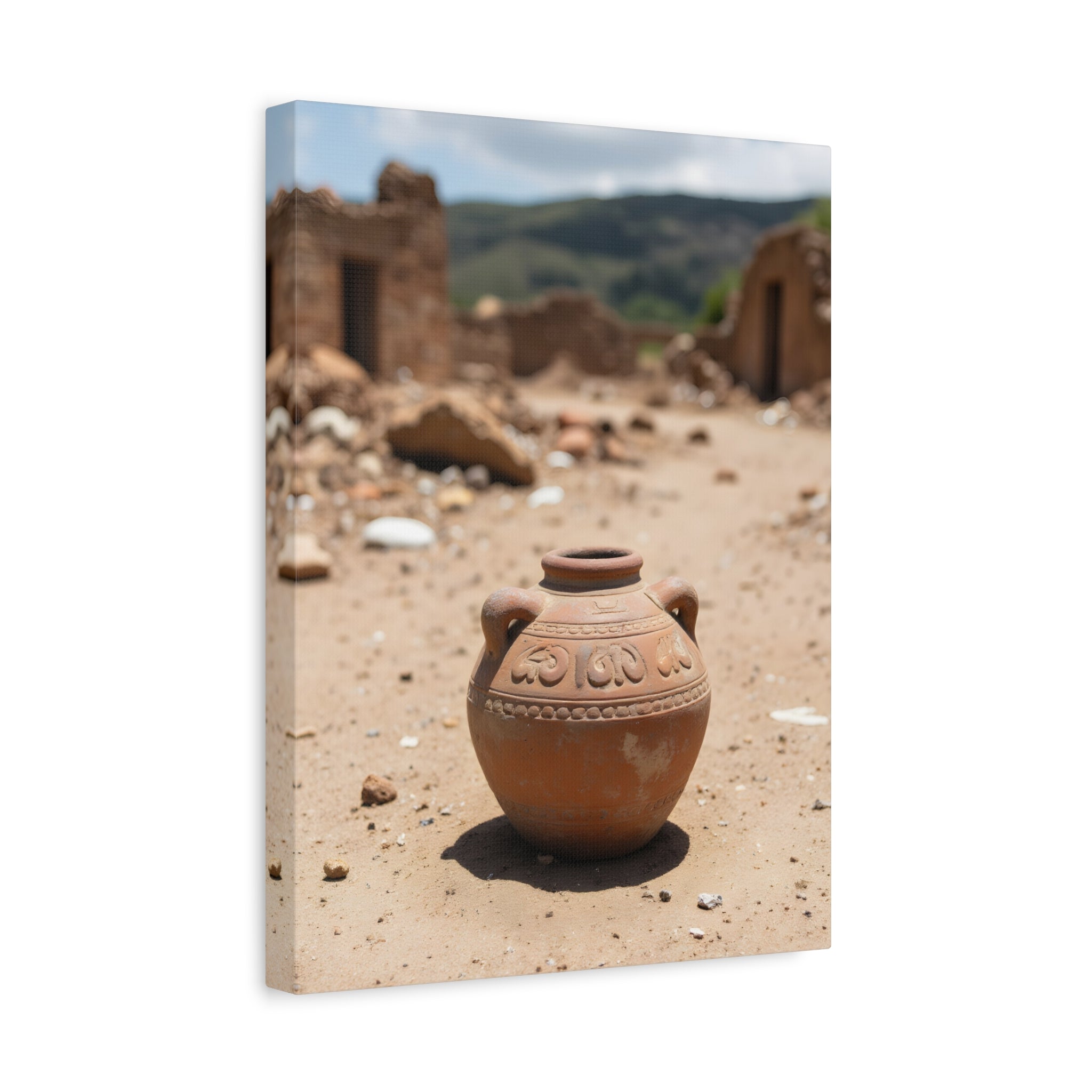 Rustic Terracotta Pot Photo Canvas