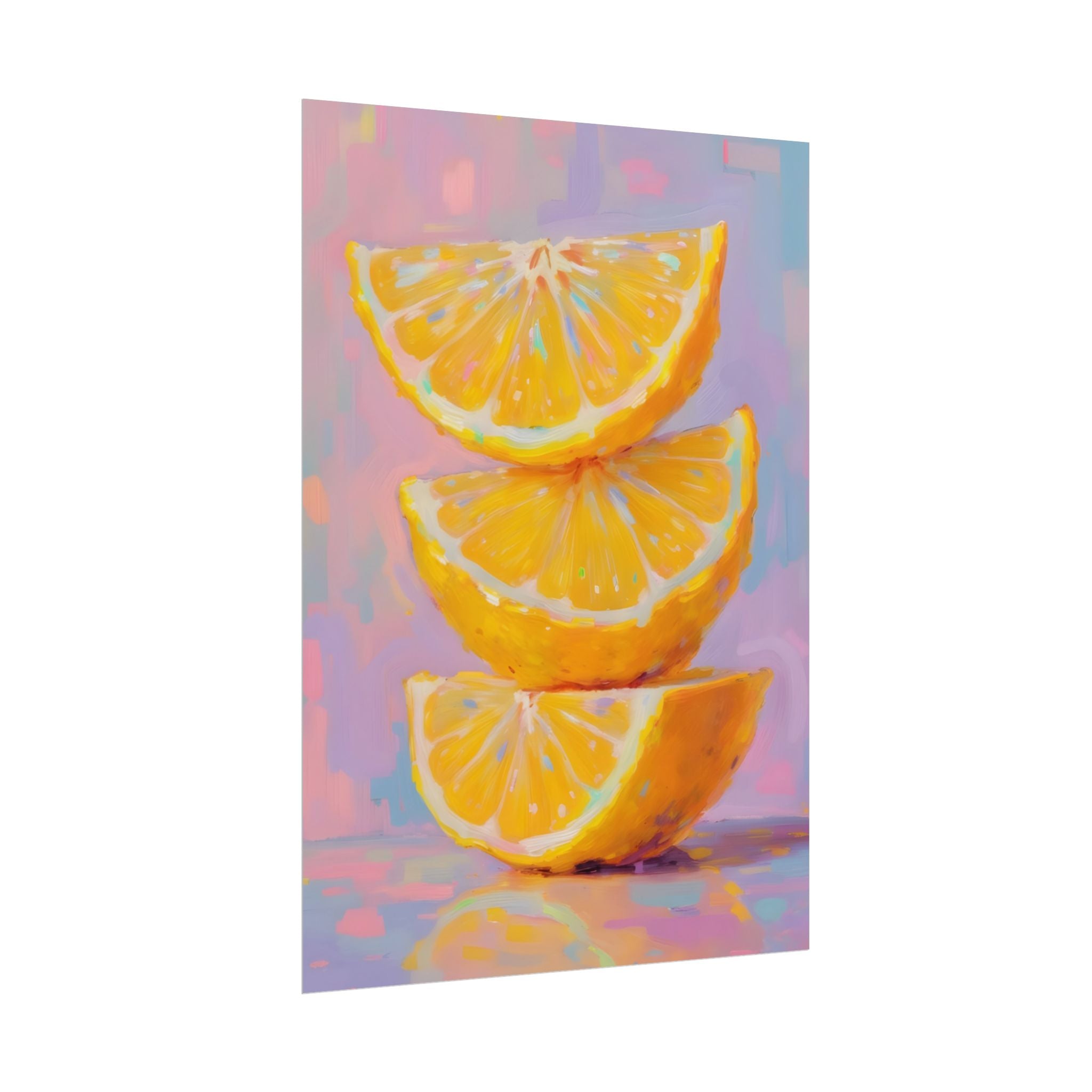 Citrus Slice - Stacked Lemon Wall Art - Stretched Poster