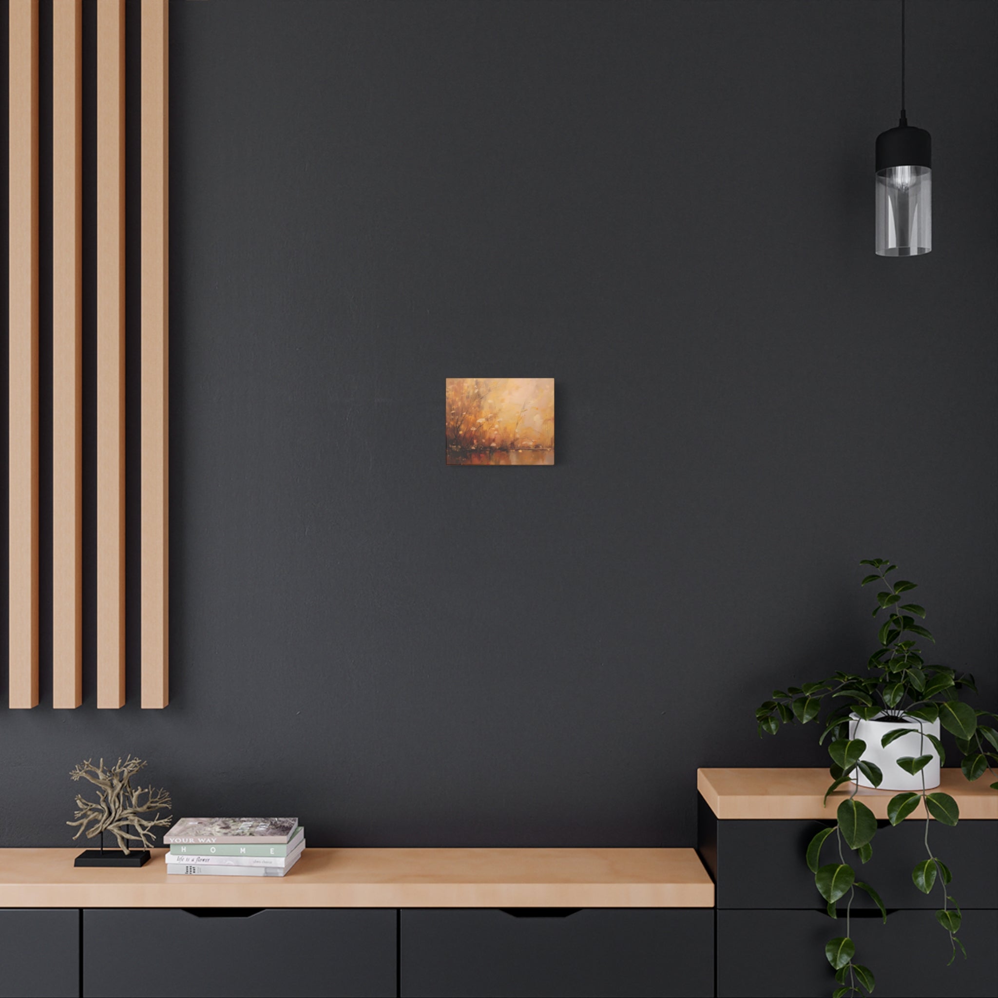 Golden Meadow Abstract Wall Art - Stretched Canvas