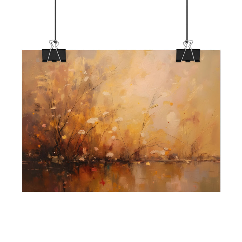 Golden Meadow Abstract Wall Art - Poster