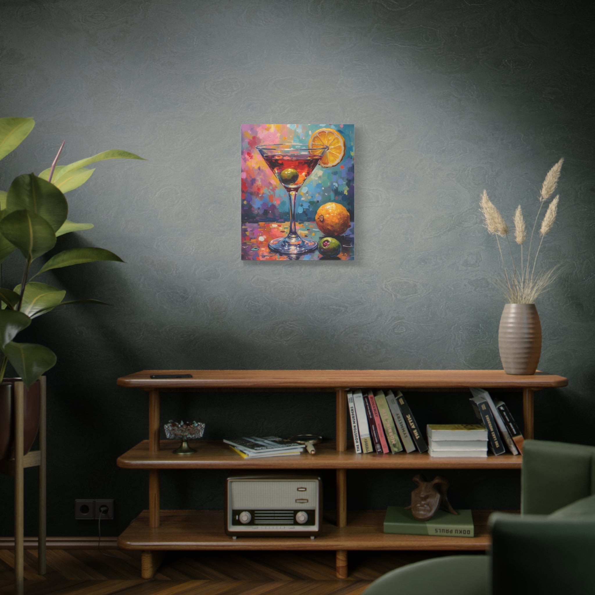 Colourful Martini Glass Matte Canvas Wall Art - Stretched canvas
