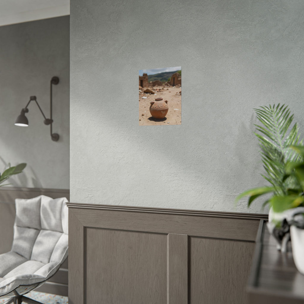 Rustic Terracotta  Clay Pot Desert Poster - Rolled Photo Print