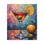 Colourful Martini Glass Matte Canvas Wall Art - Stretched canvas