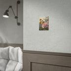 Butterfly on Pink Rose Wall Art - Poster