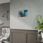 Cactus Courtyard Rolled Poster — Turquoise Door Desert Wall Art