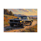 Vintage Mustang Sunset Wall Art - Classic Muscle Car - Poster