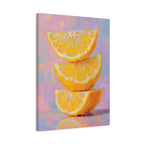 Citrus Slice - Stacked Lemon Wall Art - Stretched Canvas
