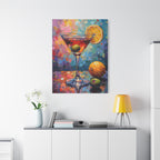 Colourful Martini Glass Matte Canvas Wall Art - Stretched canvas