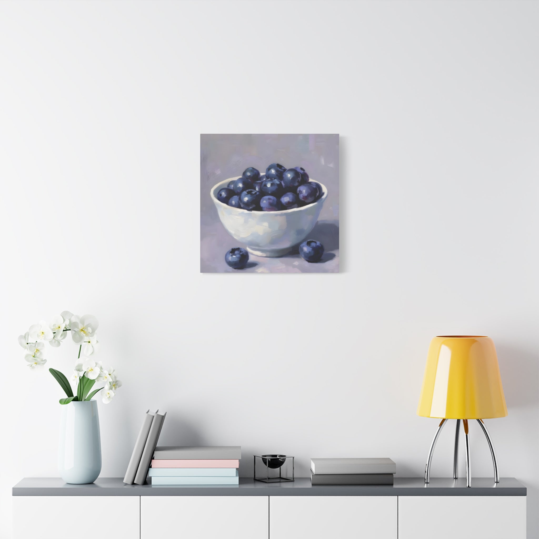 Blueberry Bowl Canvas Print — Still Life Wall Art
