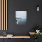 Foggy Coastal Cliff Wall Art  - Stretched Canvas