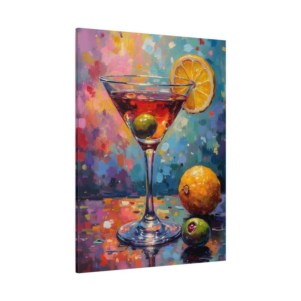 Colourful Martini Glass Matte Canvas Wall Art - Stretched canvas