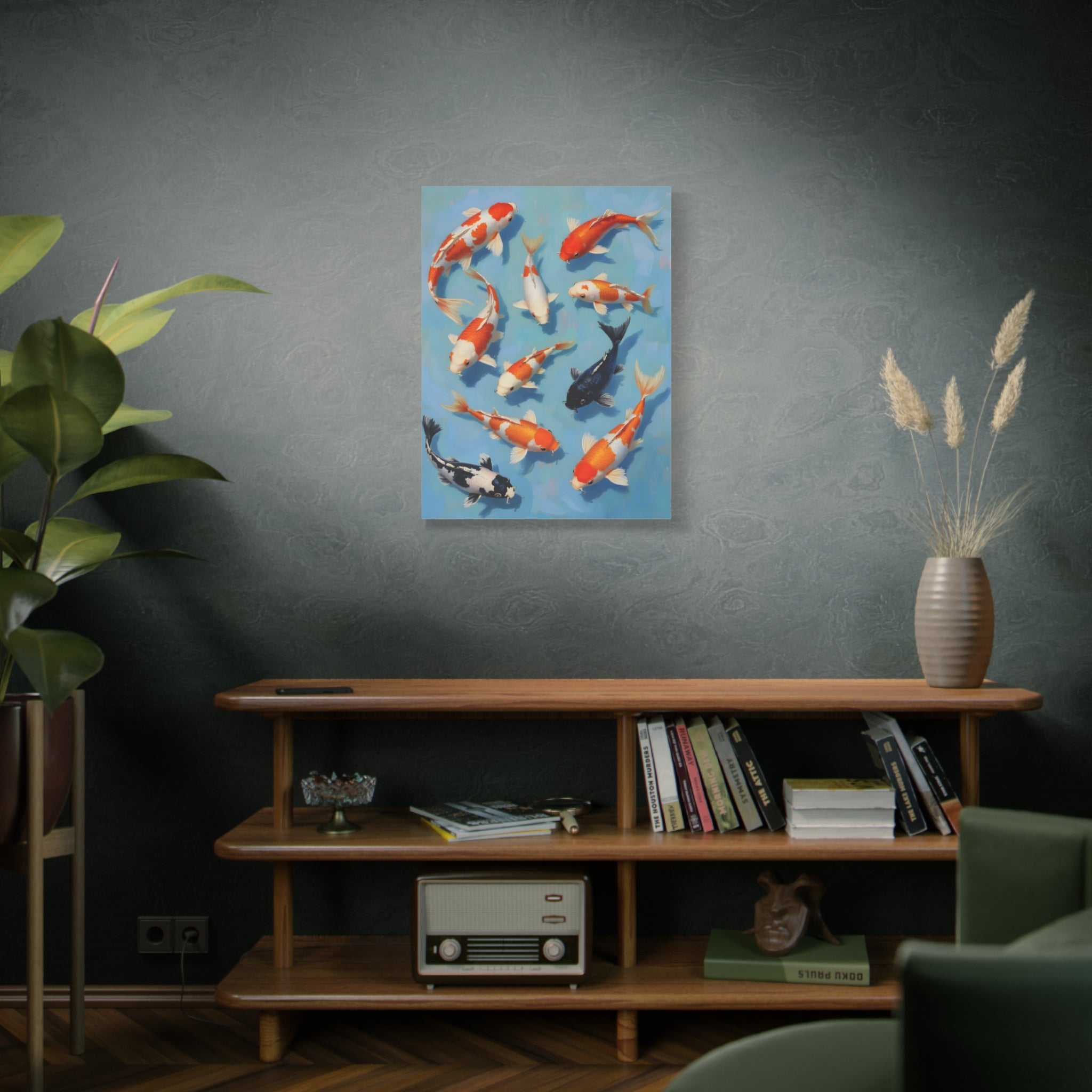 Koi Pond Canvas Art - Stretched Matte Fish Wall Decor