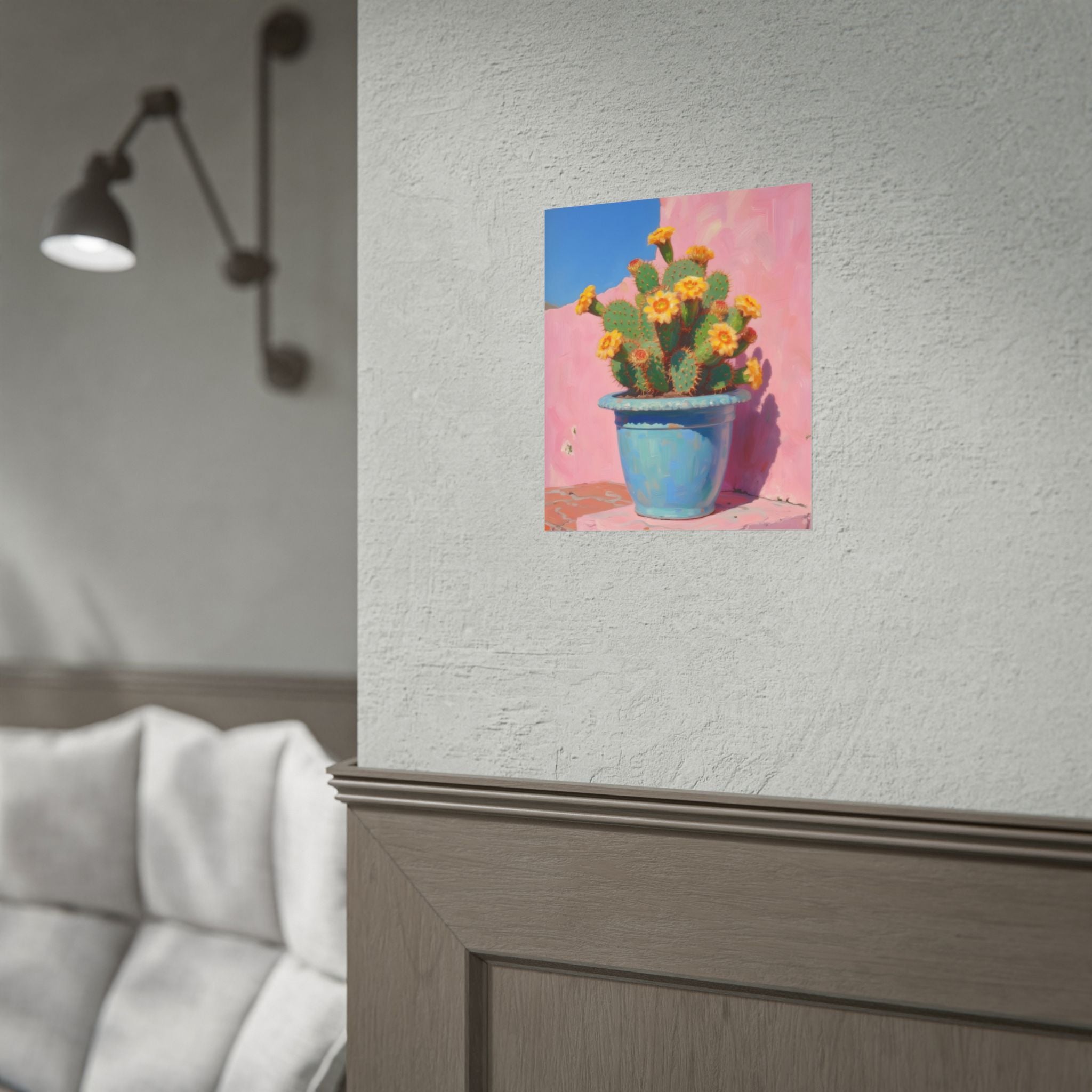 Cactus Roze Muurdecoratie - Poster 
