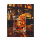 Whisky on Ice Wall Art -  Bar & Home Decor - Stretched Canvas