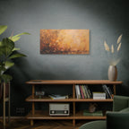 Golden Meadow Abstract Wall Art - Stretched Canvas