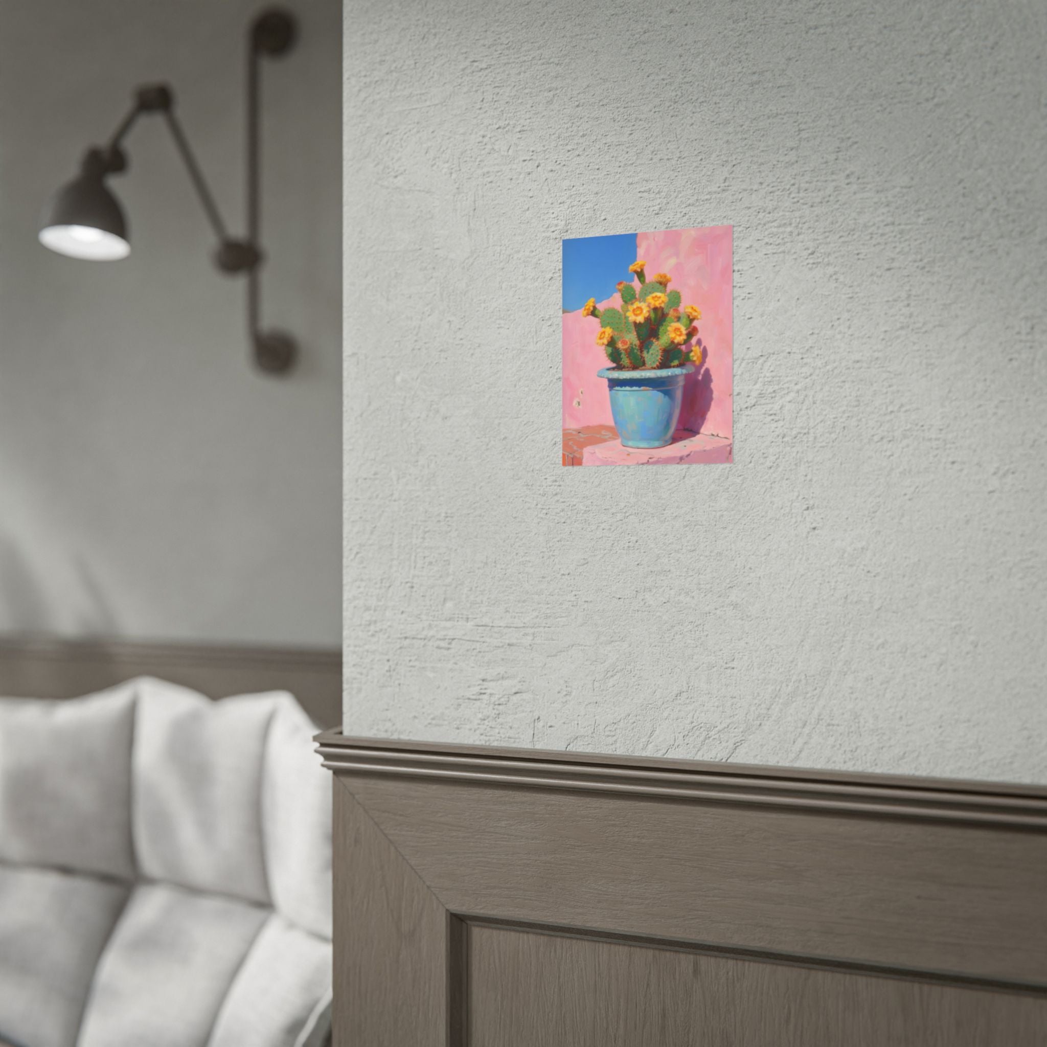 Cactus Roze Muurdecoratie - Poster 