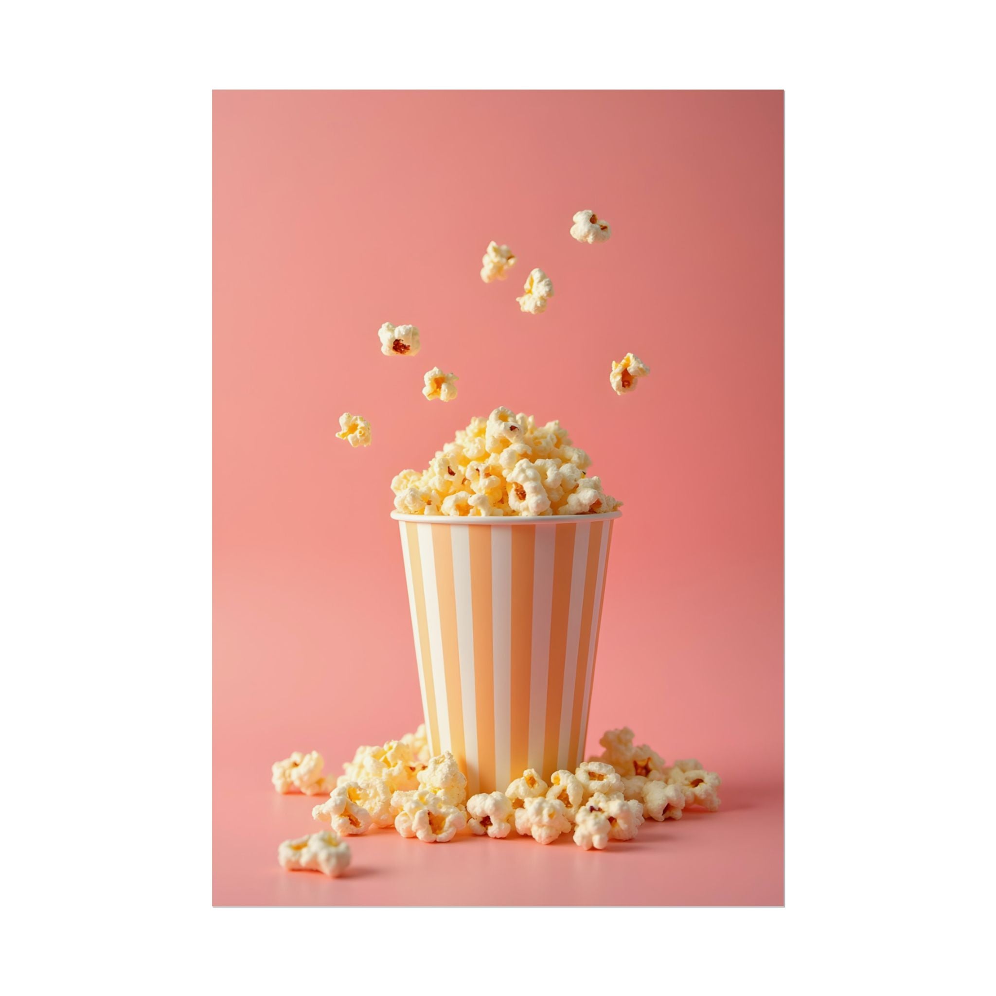 Popcorn with a pink background - Poster