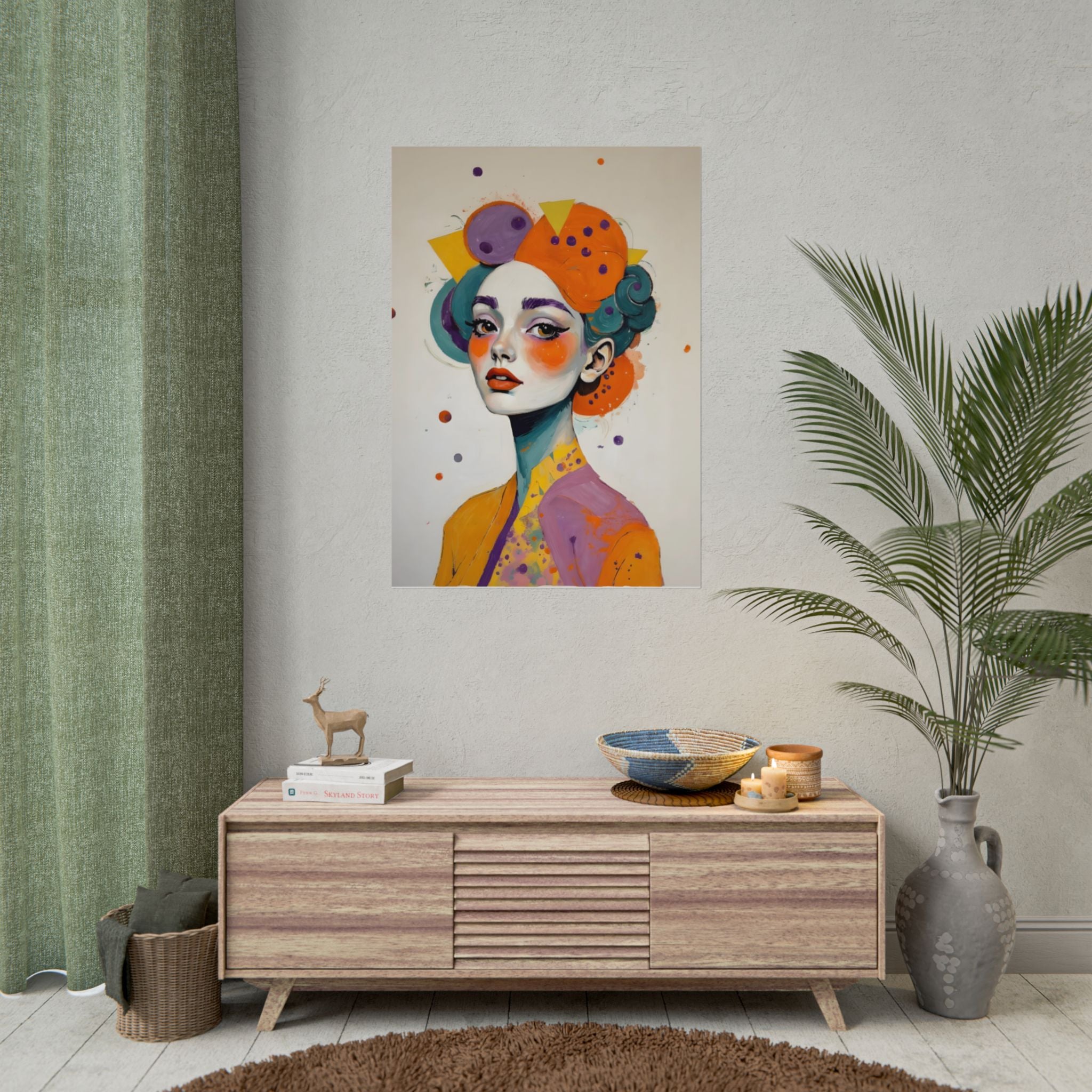 Rolled Poster — Colorful Abstract Portrait Art Print
