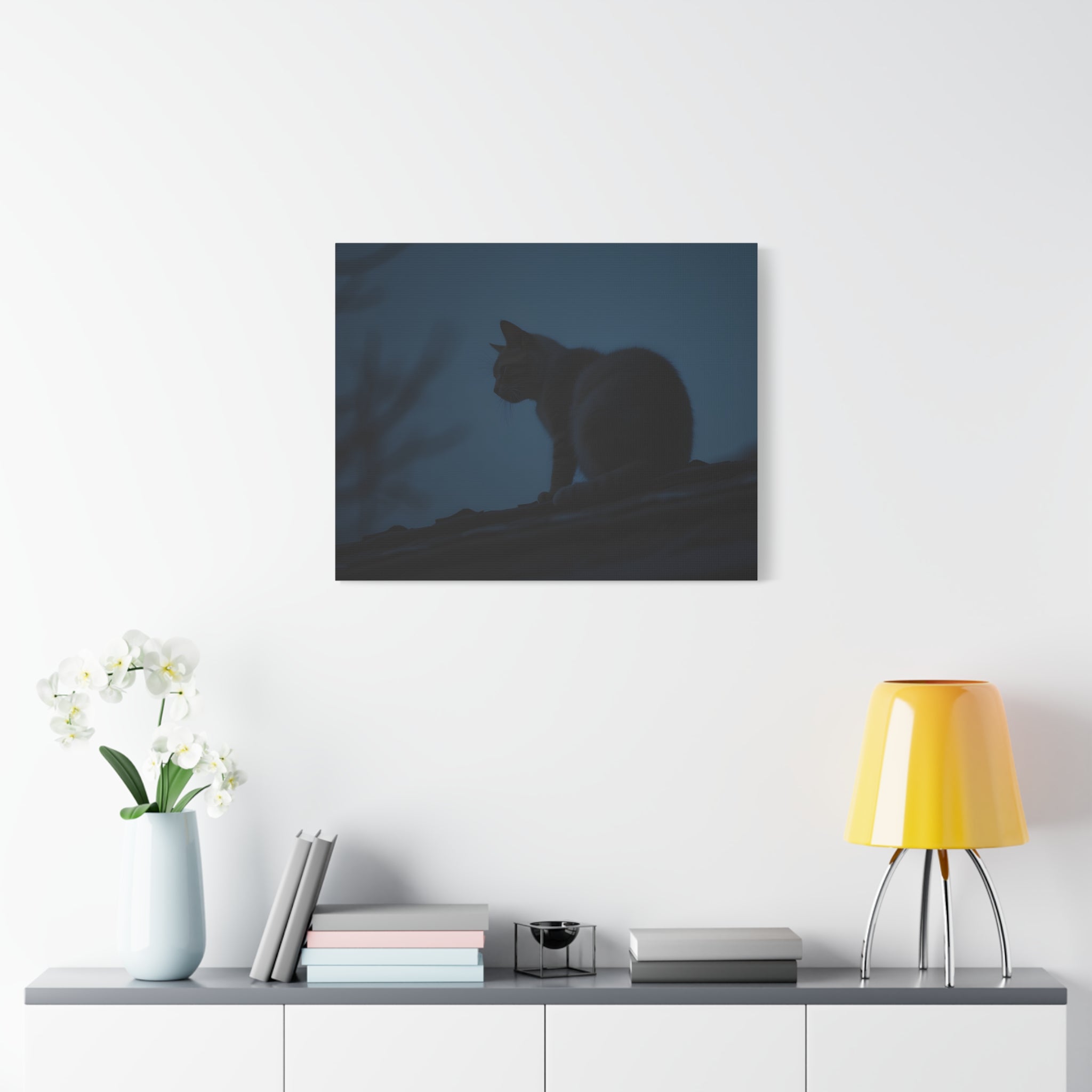 Nightwatch Cat Wall Art - Stretched canvas