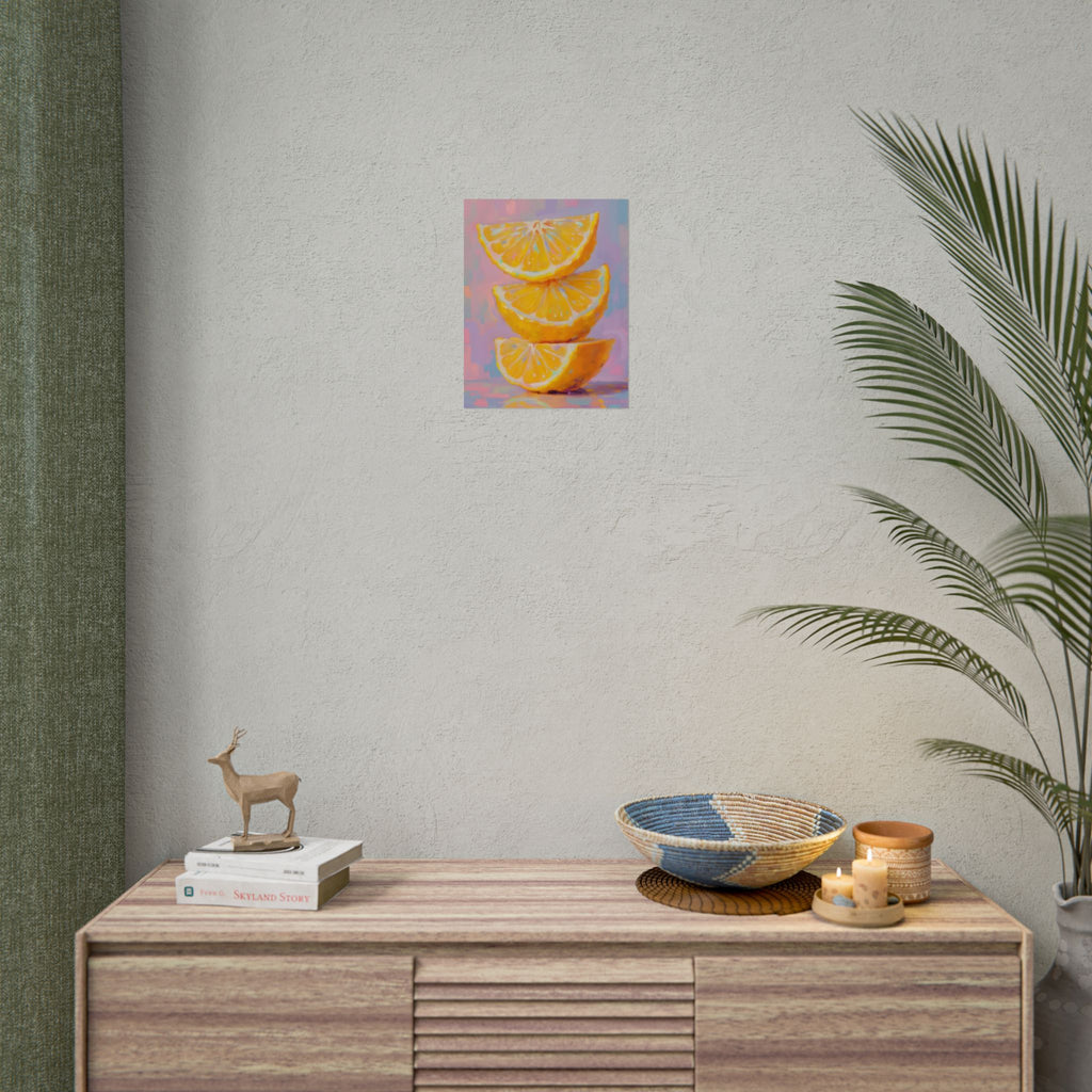 Citrus Slice - Stacked Lemon Wall Art - Stretched Poster