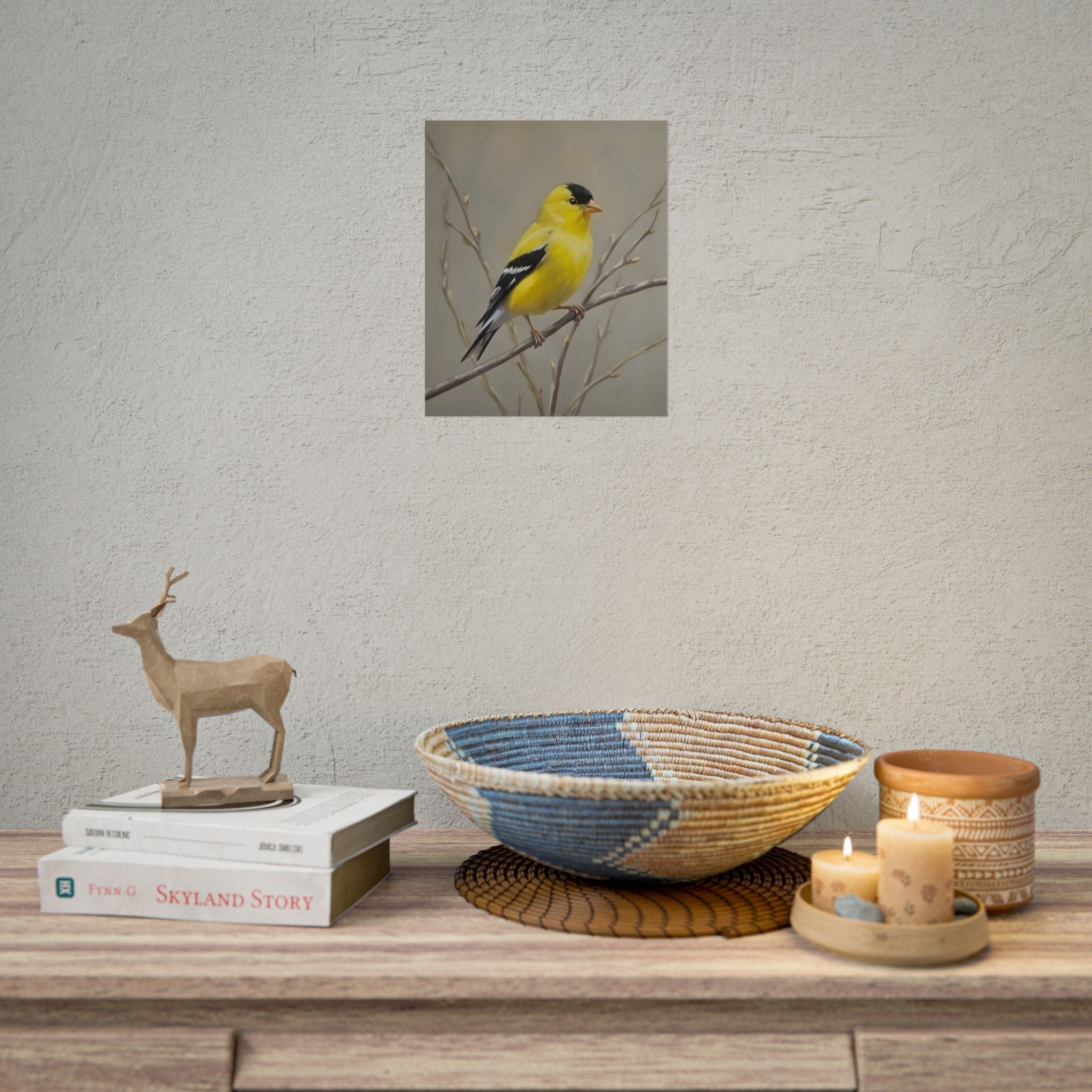 Goudvink Kunst Poster - Gele Zangvogel Print voor Natuurliefhebbers