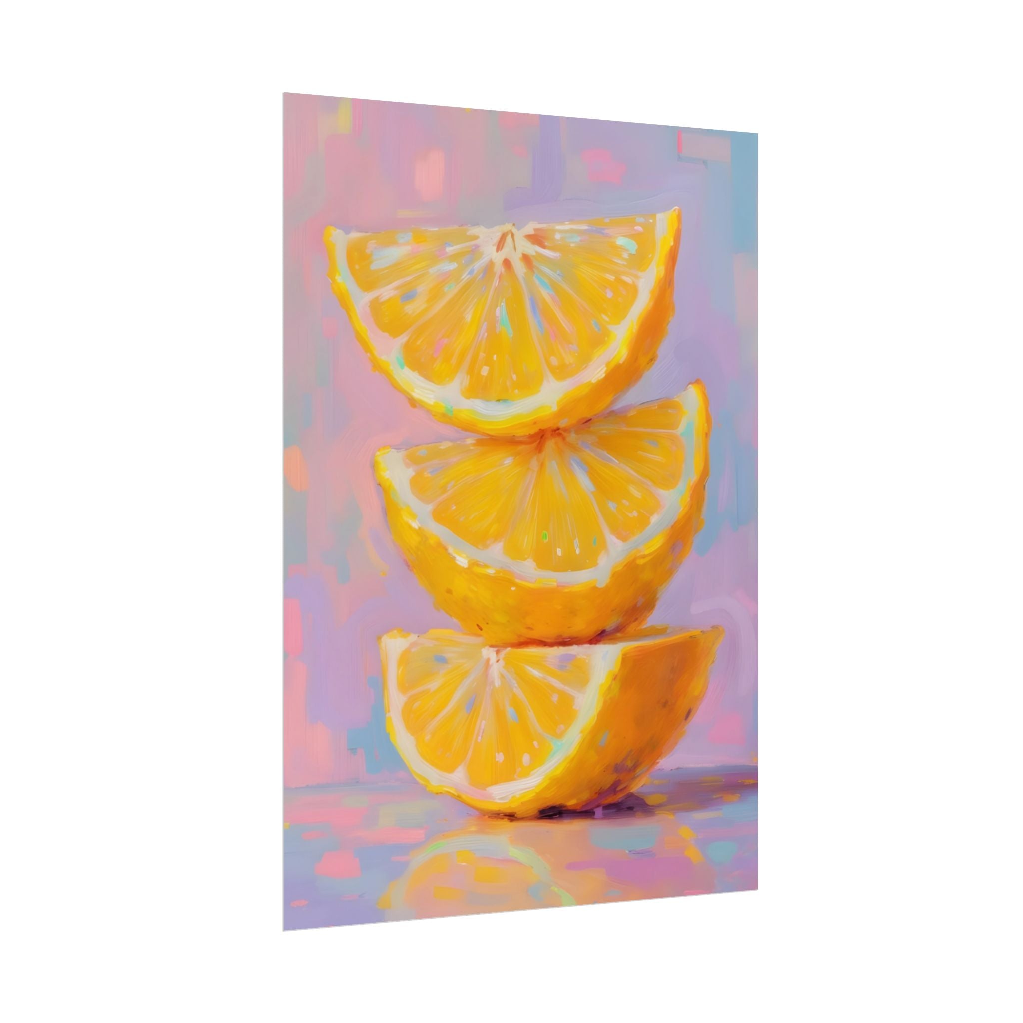 Citrus Slice - Stacked Lemon Wall Art - Stretched Poster