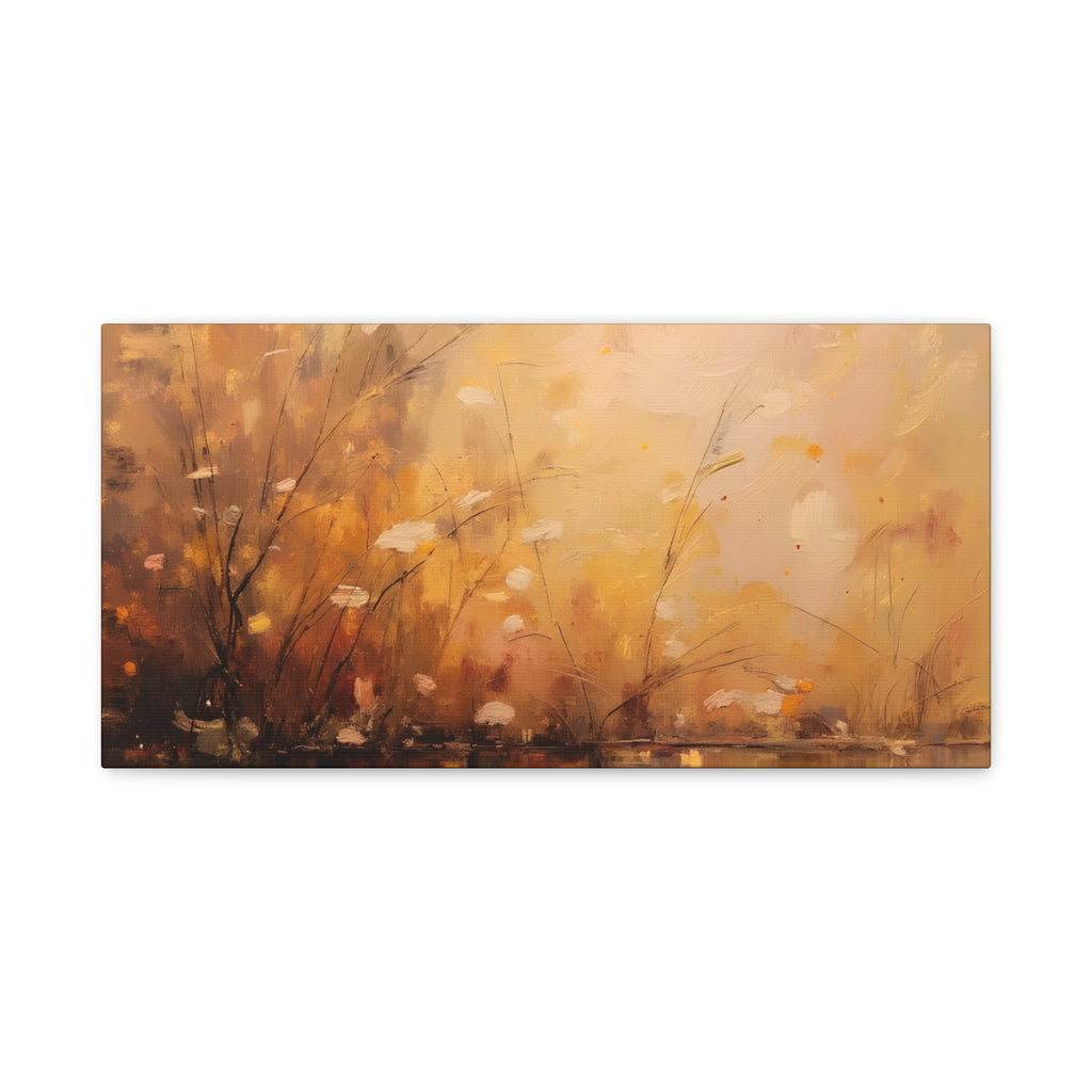 Golden Meadow Abstract Wall Art - Stretched Canvas