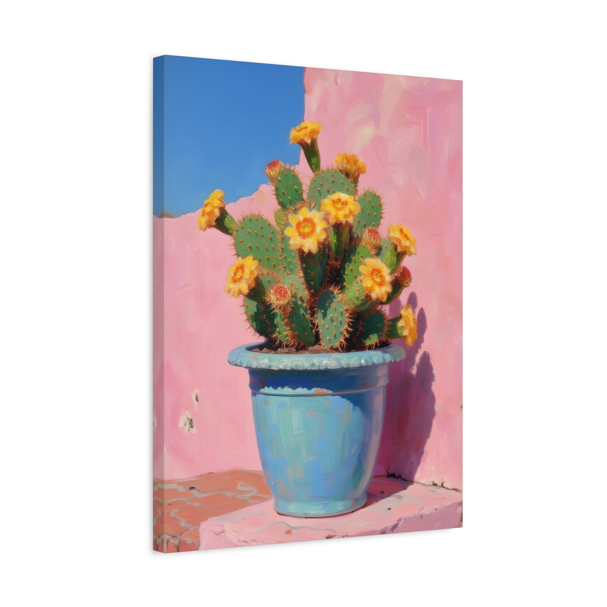 Cactus Pink Wall Art -  Stretched Canvas