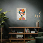 Colorful Portrait Art Canvas - Abstract Geisha Woman Matte Stretched Canvas