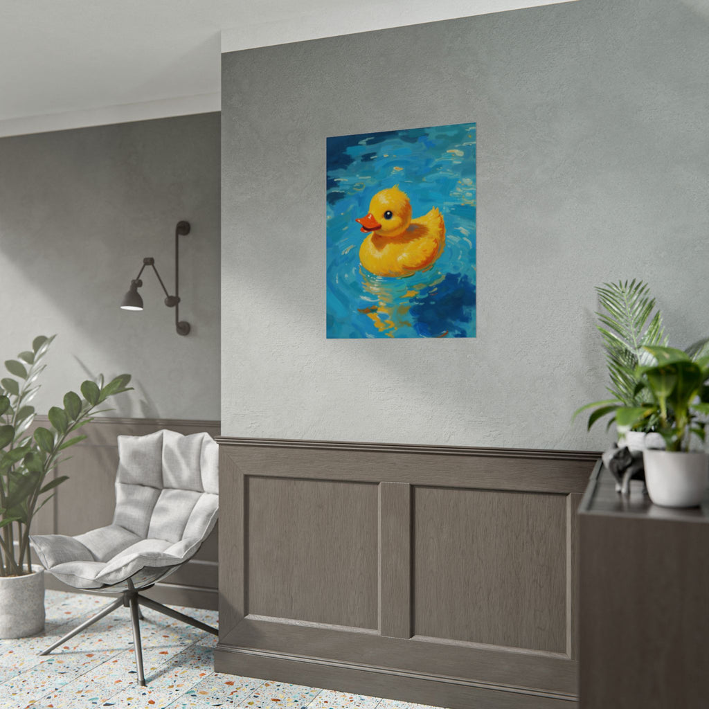 Rubber Duck Poster — Cute Yellow Duckling Wall Art, Nursery & Kids Room Decor