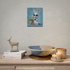 Blue Bunny Poster - Cute Sunglasses Rabbit Rolled Art Print