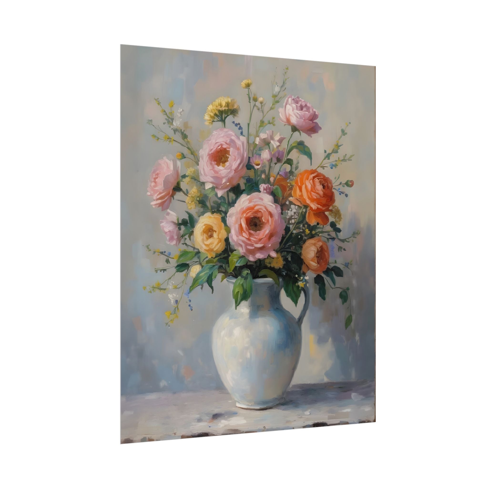 Colourful Roses in Jug Wall Art - Poster