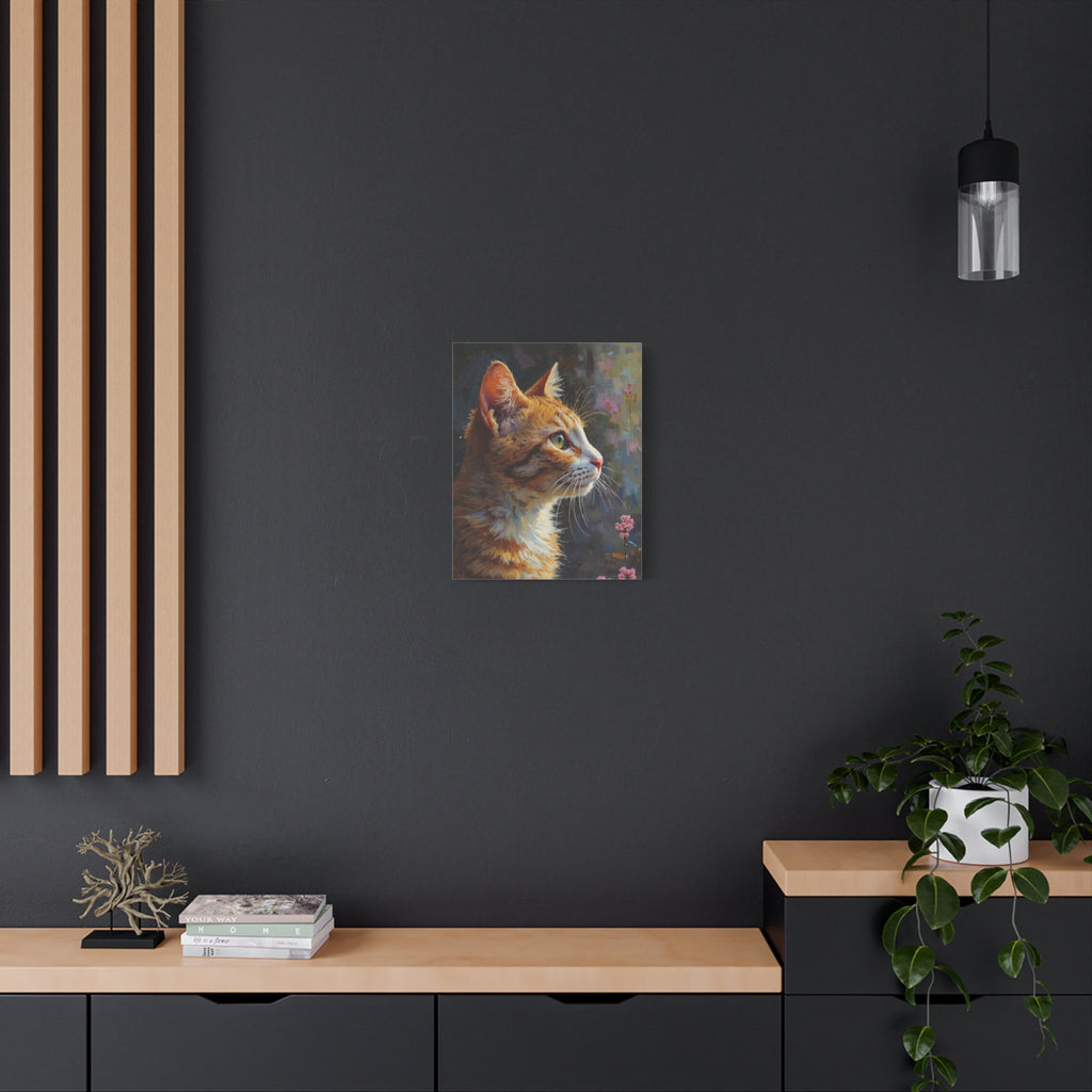 Orange Tabby Cat Portrait Canvas - Stretched Matte Wall Art