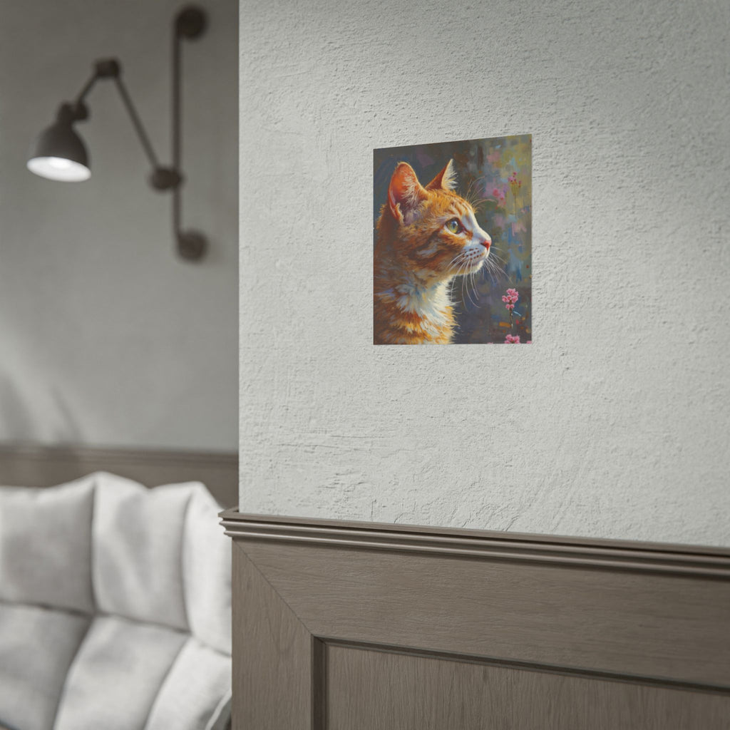 Orange tabby Cat  Oil Brushstroke Rolled Poster