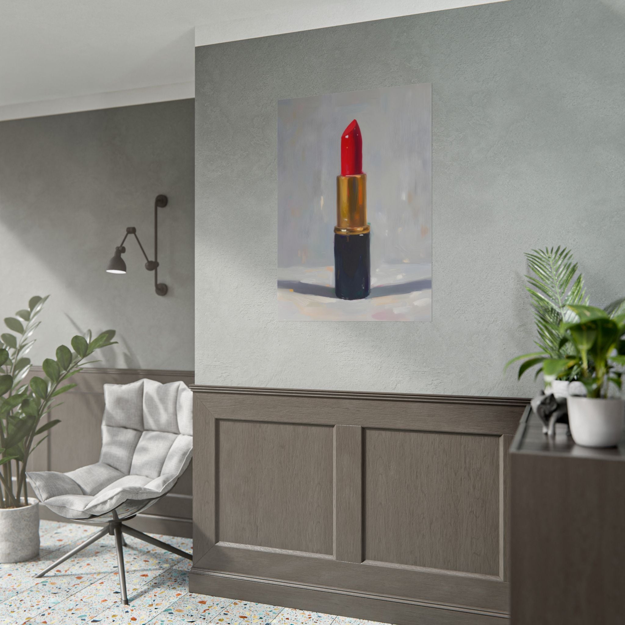 Lipstick Art Poster — Red Lipstick Still Life Rolled Poster
