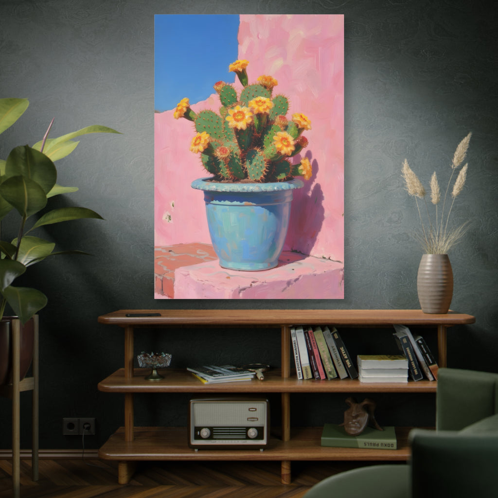 Cactus Pink Wall Art -  Stretched Canvas