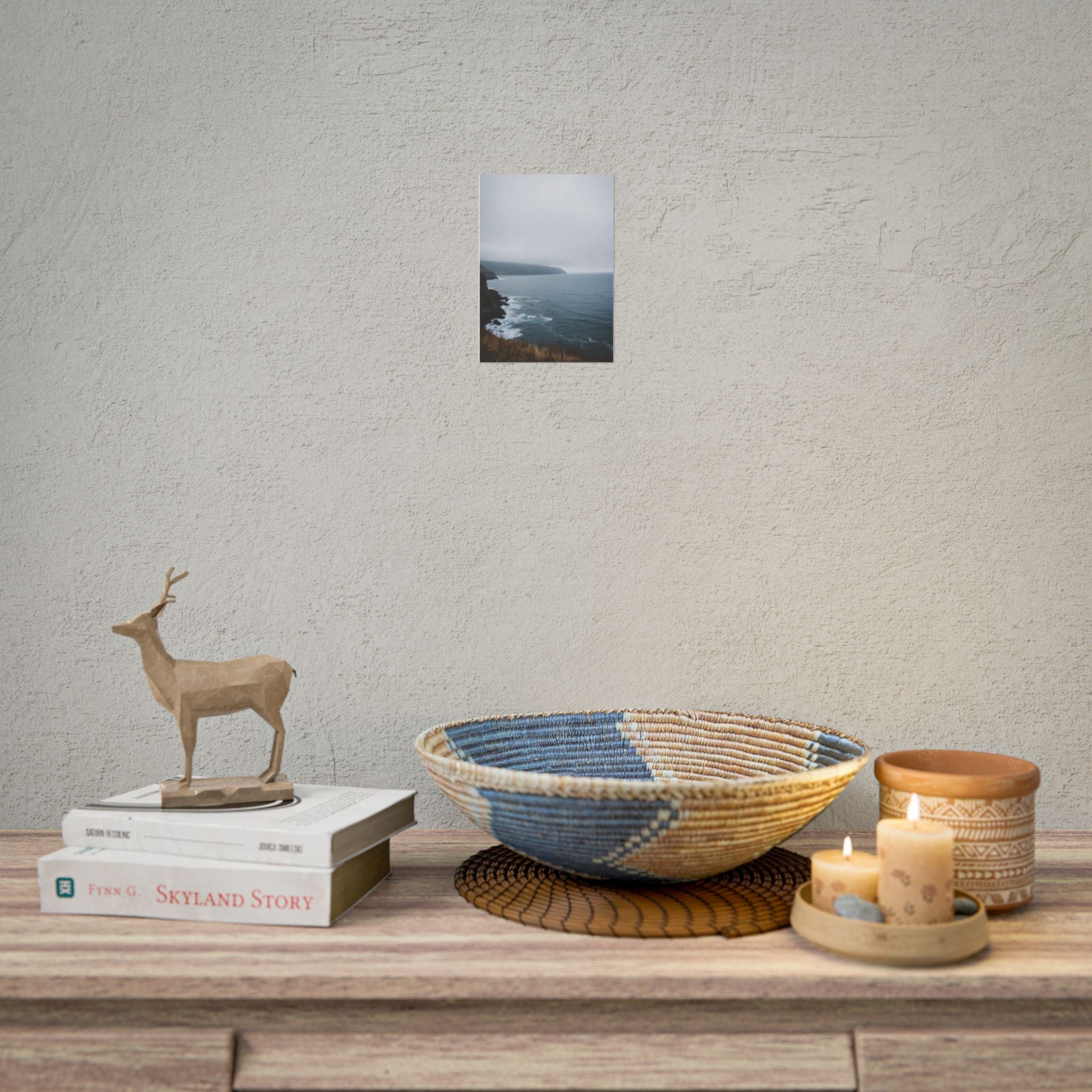 Foggy Coastal Cliff Wall Art  - Poster