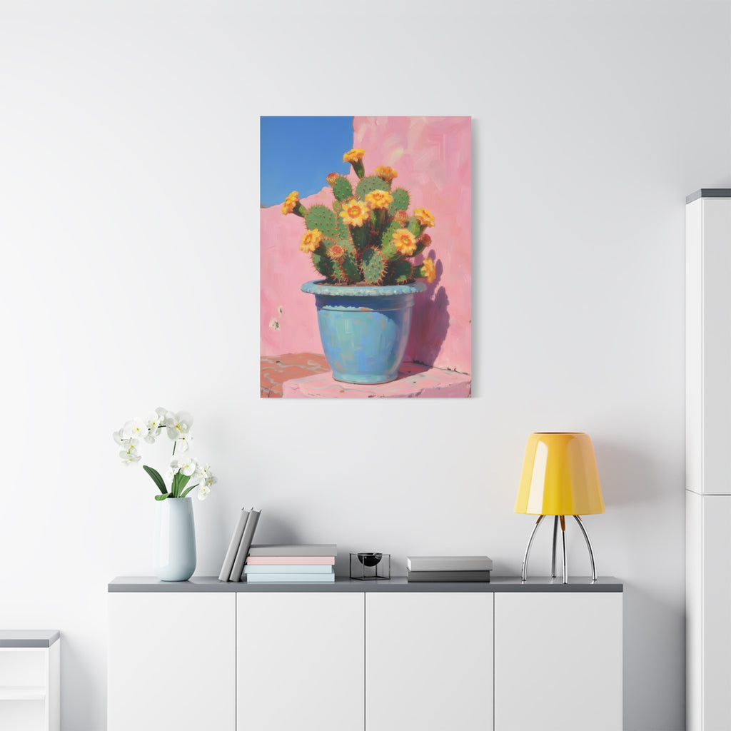 Cactus Pink Wall Art -  Stretched Canvas