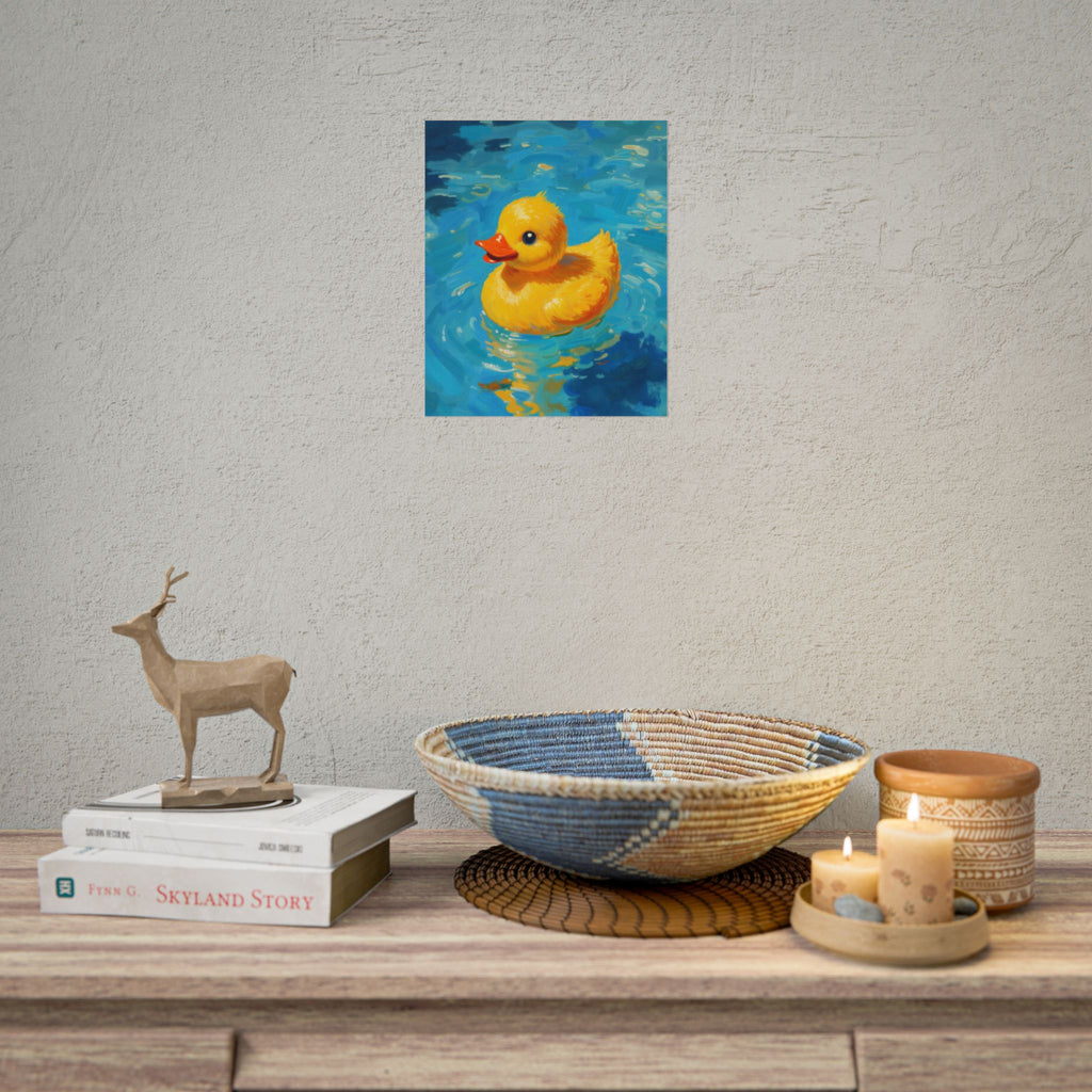Rubber Duck Poster — Cute Yellow Duckling Wall Art, Nursery & Kids Room Decor