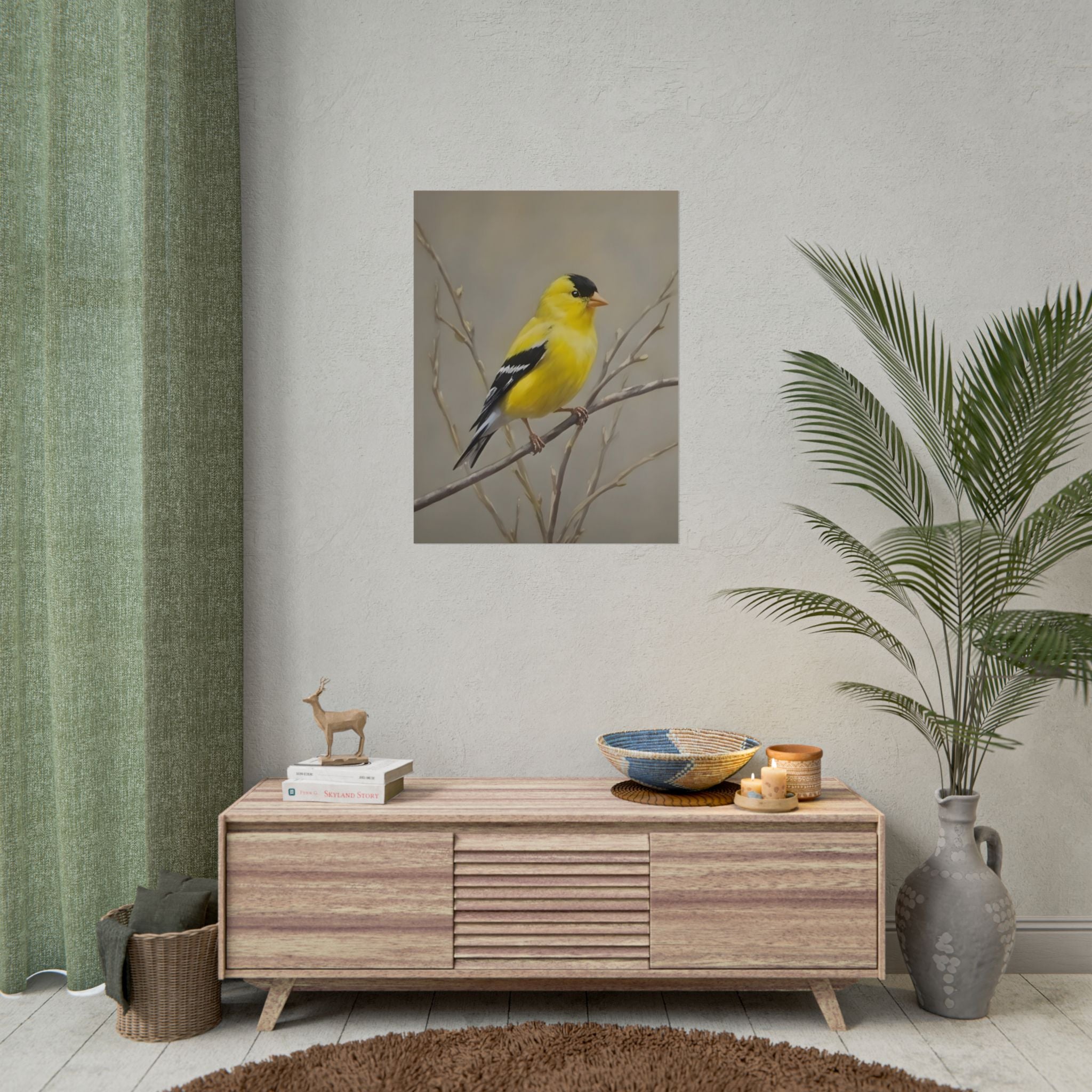 Goudvink Kunst Poster - Gele Zangvogel Print voor Natuurliefhebbers