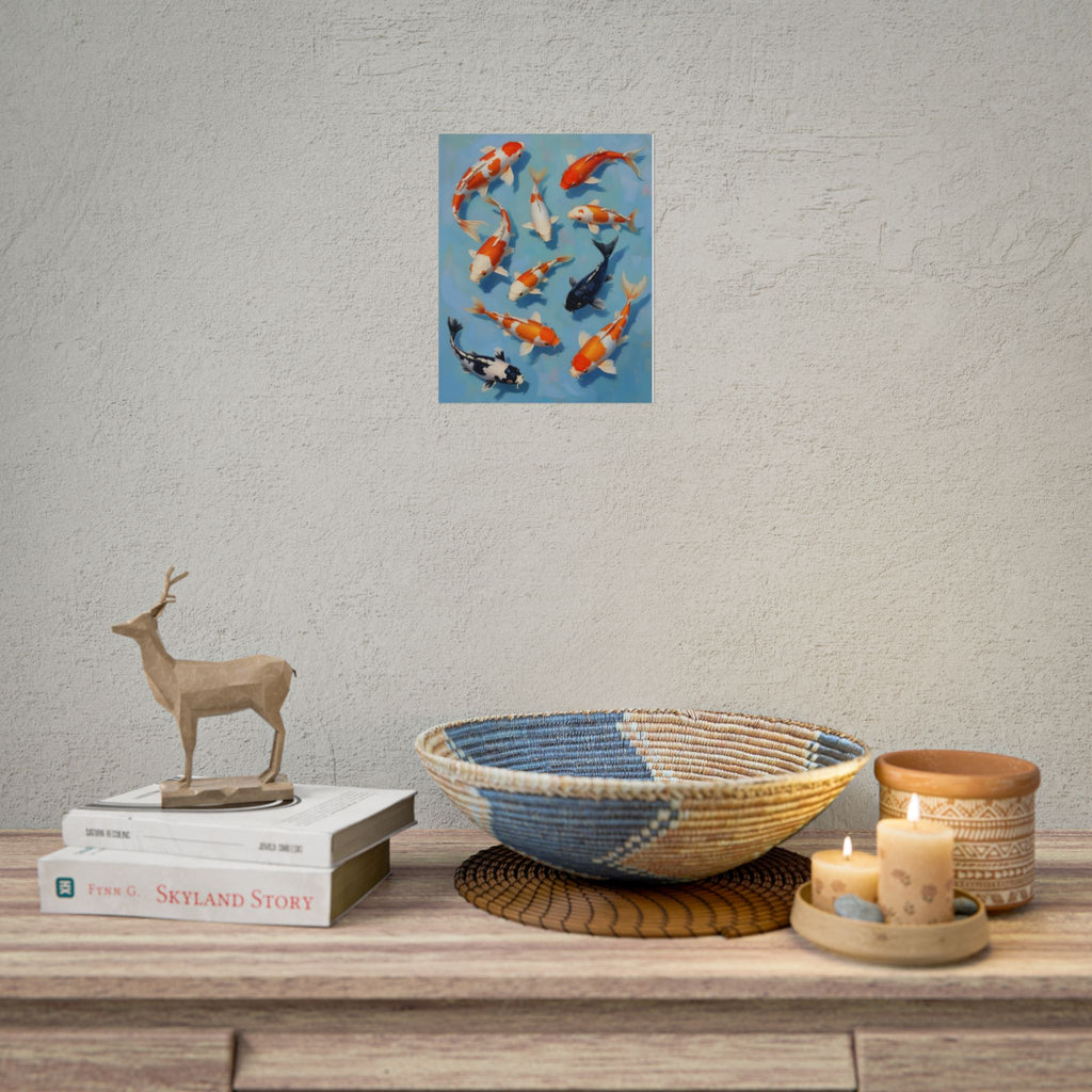 Koi Pond Art Poster - Rolled Decorative Fish Print