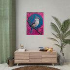 Blue jay on a holly branch Wall Art - Poster
