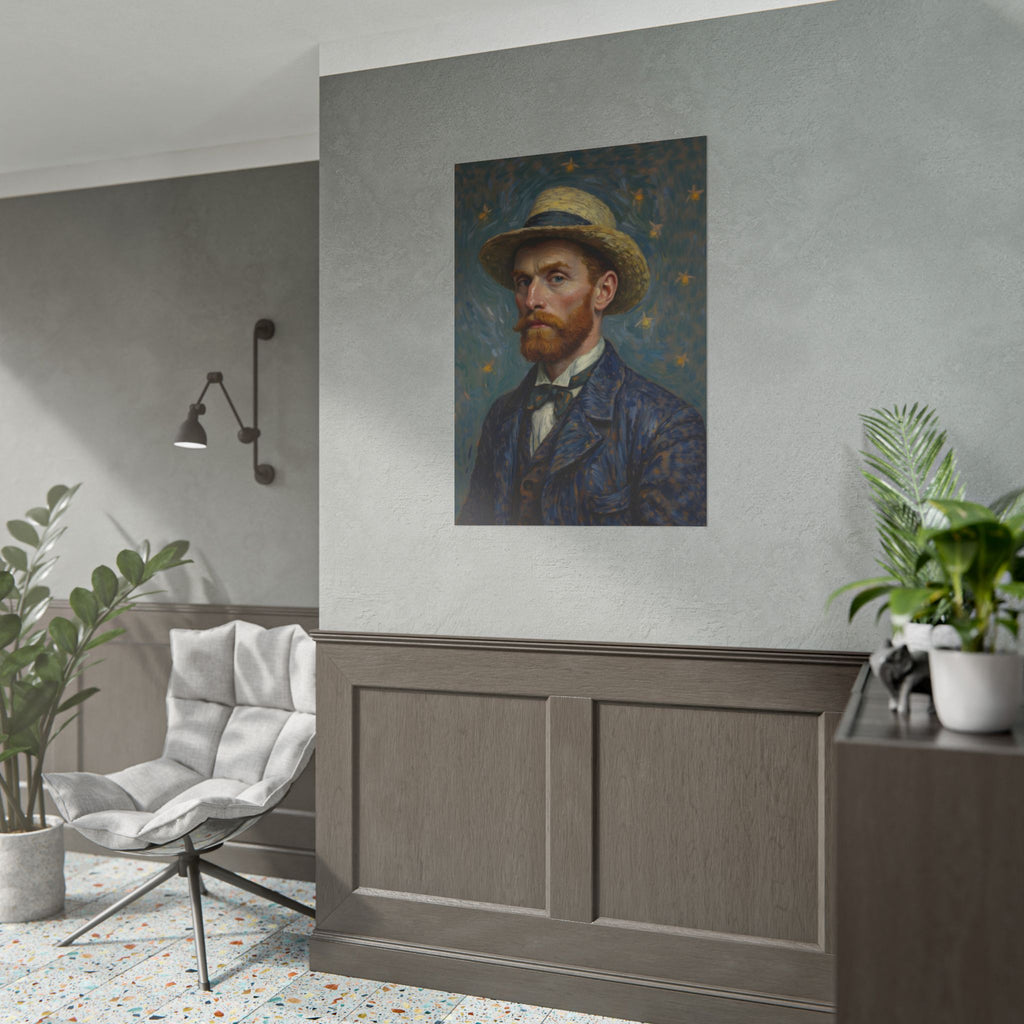 Van Gogh Portrait Rolled Poster — Vintage Impressionist Art Print