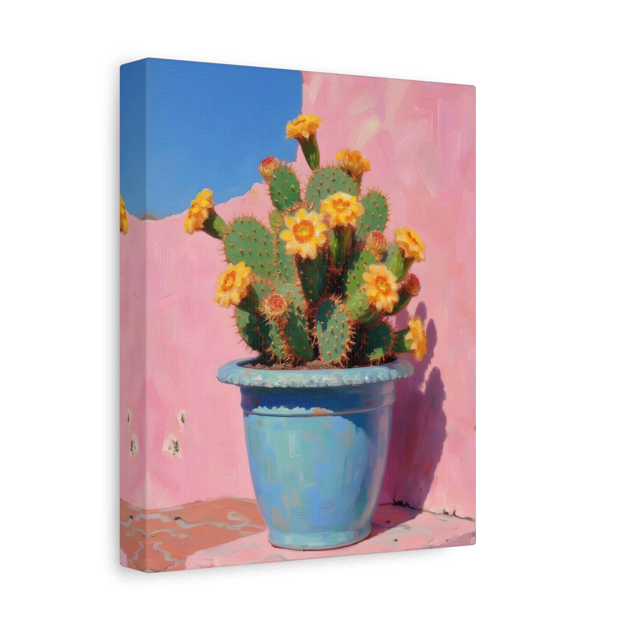 Cactus Pink Wall Art -  Stretched Canvas