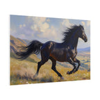 Running Black Stallion Wall Art - Horse Painting - Poster