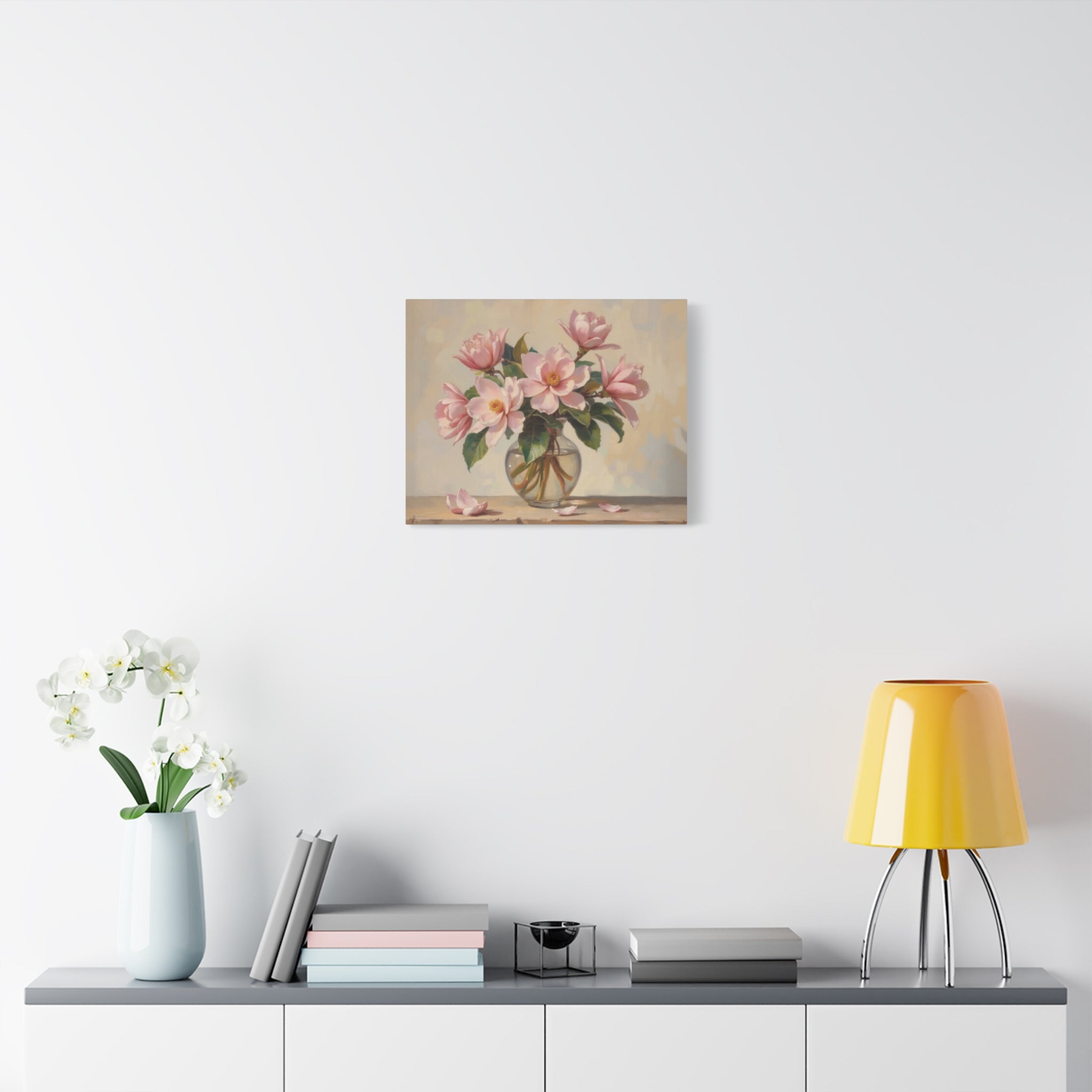 Pink Peonies Bouquet Canvas Wall Art - Stretched Matte Floral Print