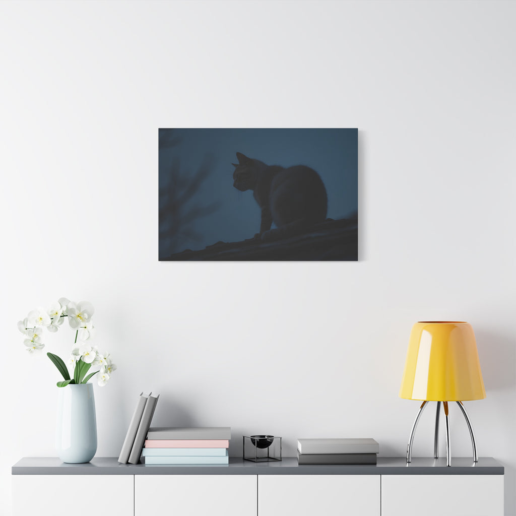 Nightwatch Cat Wall Art - Stretched canvas
