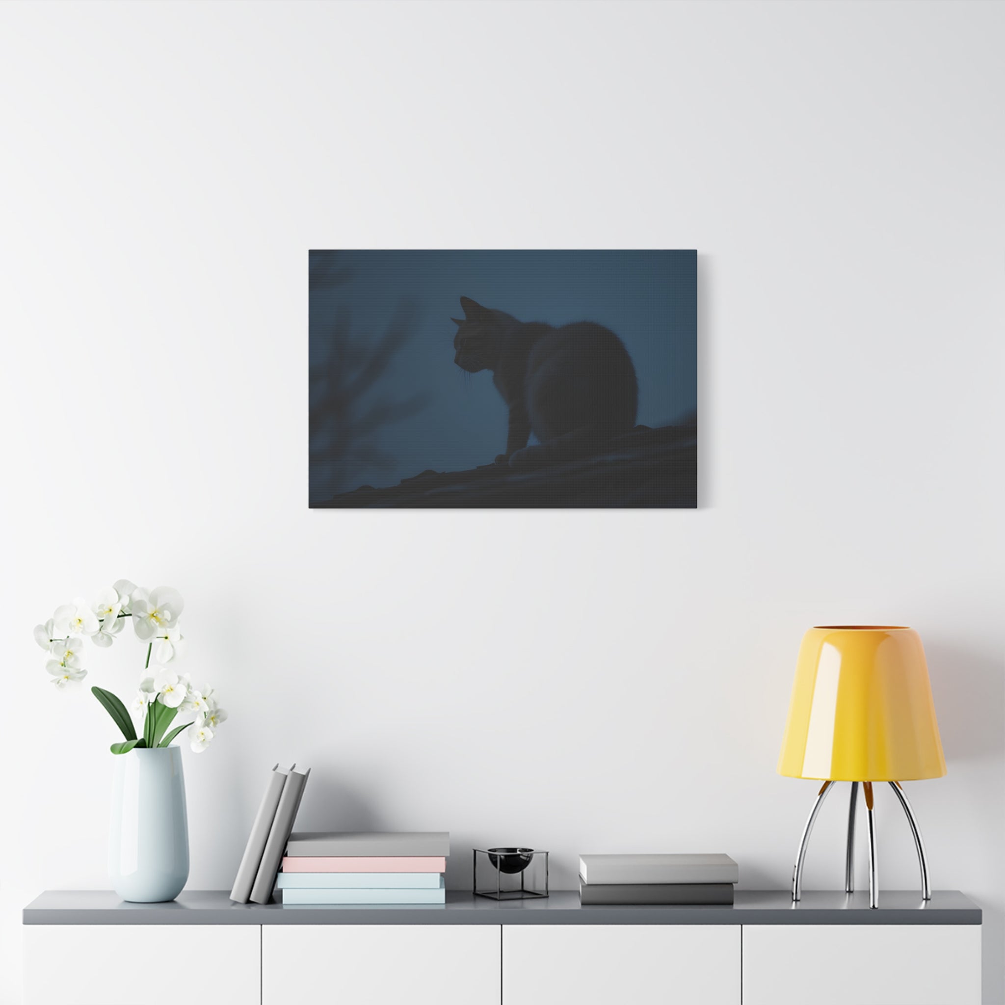 Nightwatch Cat Wall Art - Stretched canvas