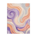 Abstract Swirl Poster - Peach & Lavender Fluid Art Rolled Wall Print